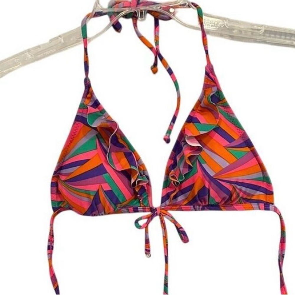 River Island Women's Triangle‎ Bikini Top Size us 6 uk 10 Multicolor Geometric
